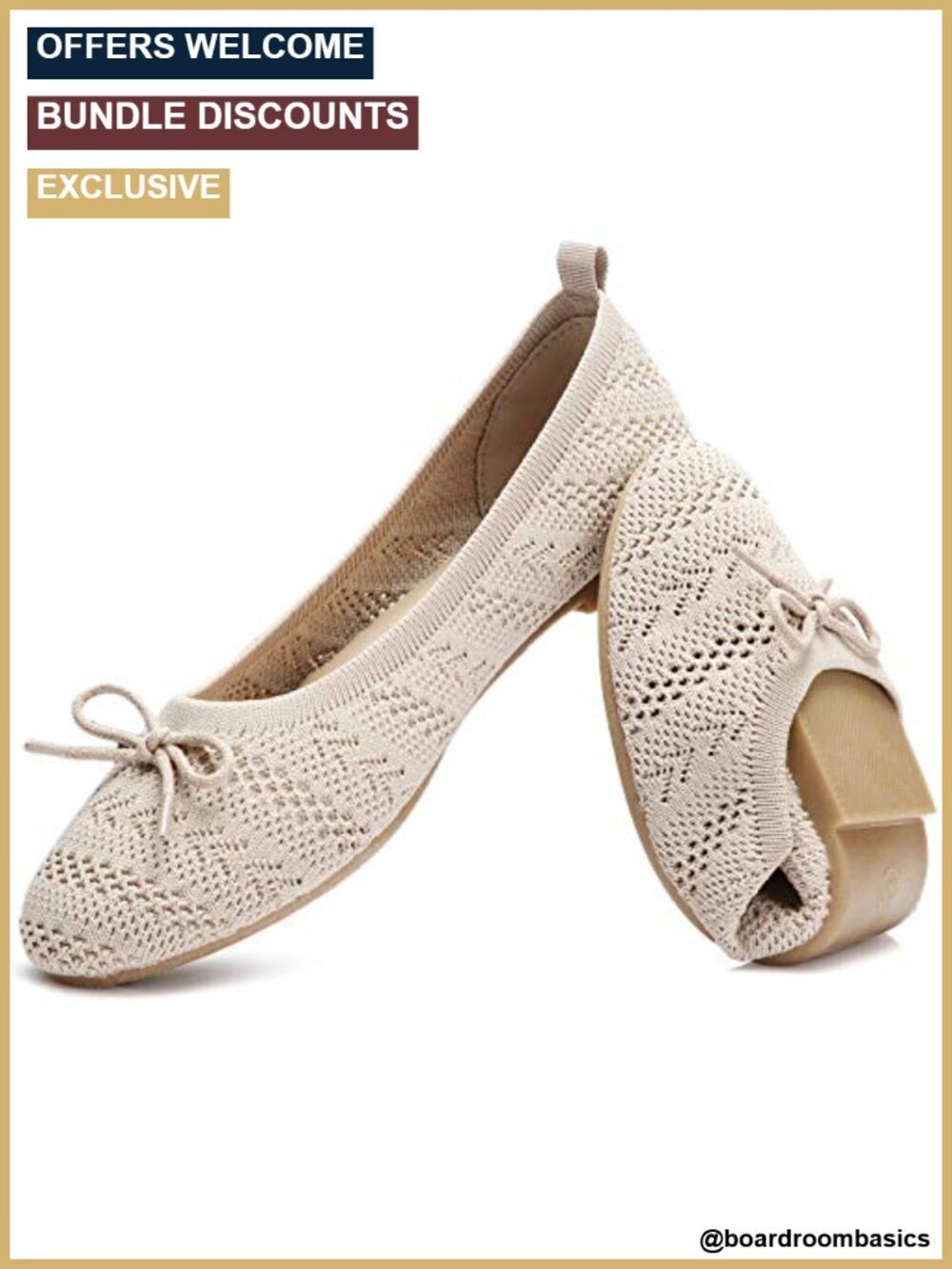 Crochet Lace Mesh Ballet Flats with Bowknot - Breathable Summer Slip On Shoes